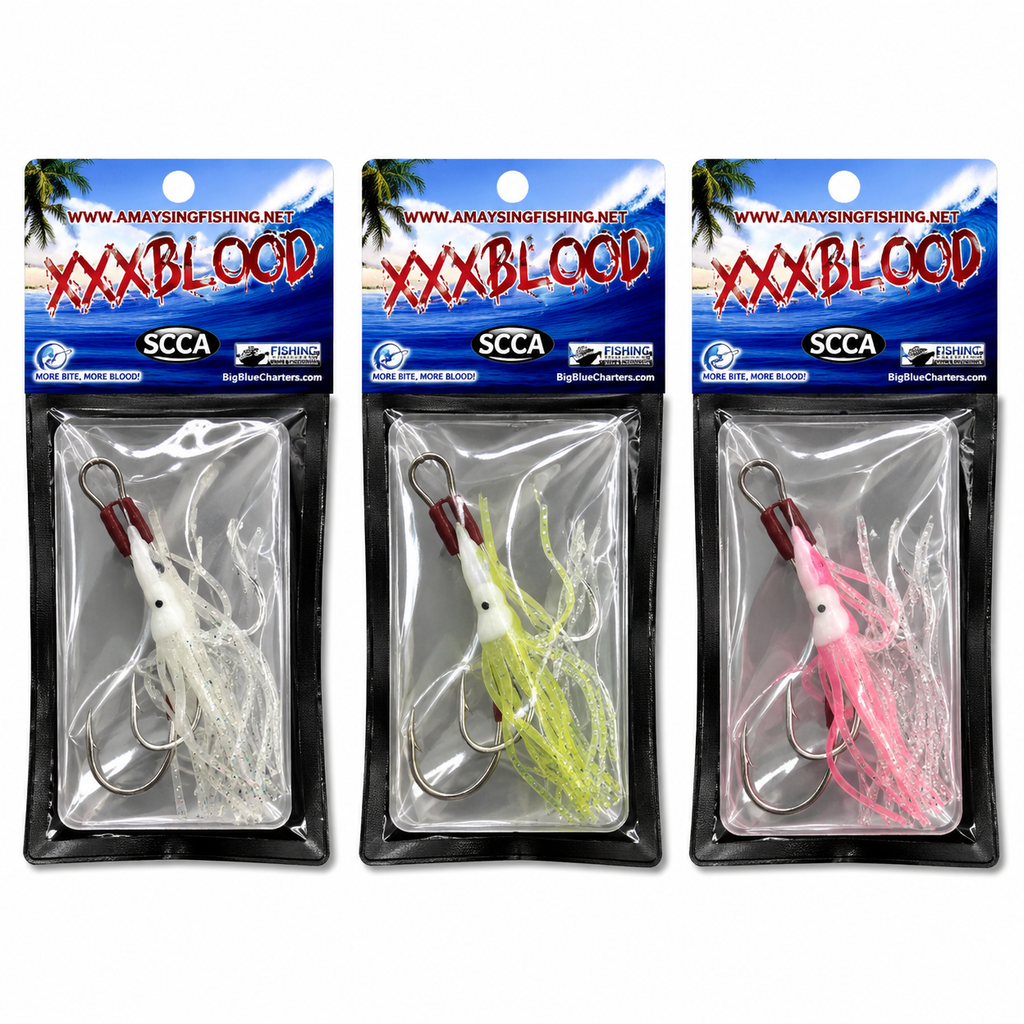 XXXBLOOD Assist Squid Glow Hooks