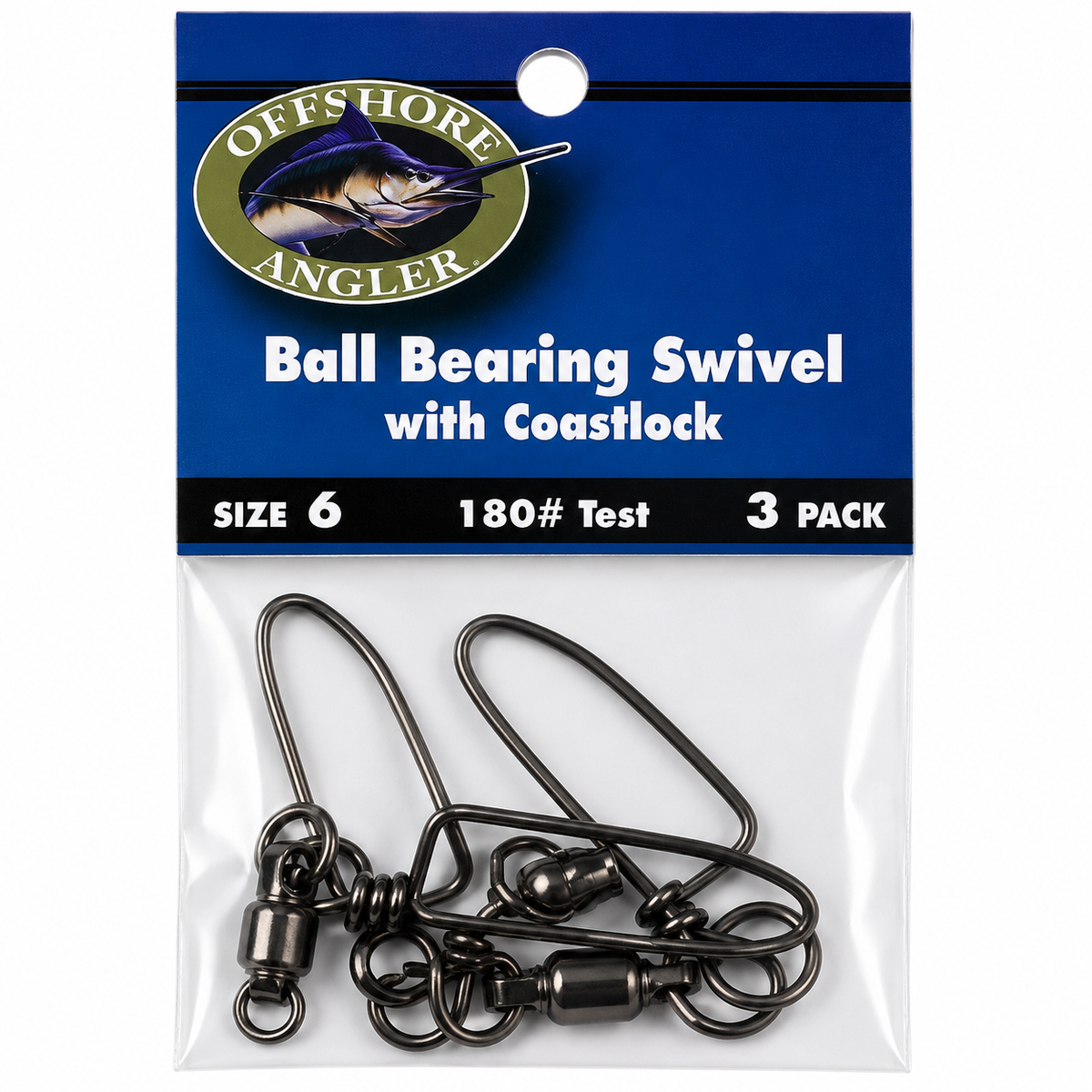 Offshore Angler Ball Bearing Swivel with Coastlock #6