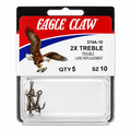 Eagle Claw Size 10 2X Treble Hook Lure Replacements